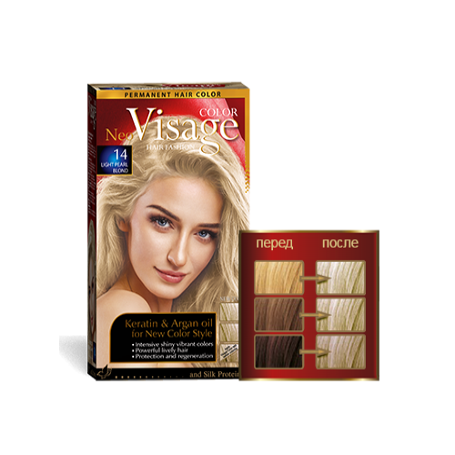 COLOR Visage Стойкая крем-краска для волос, 14 Светло-перламутровый русый / Light Pearl Blond