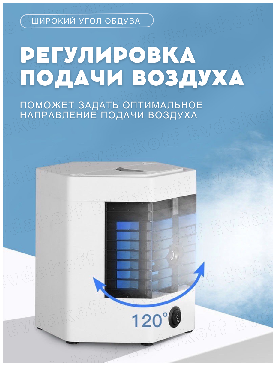 Настольный испарительный воздушный охладитель Портативный охлаждающий вентилятор / Компактный мини-кондиционер Arctik Cool Ultra-PRO - фотография № 2