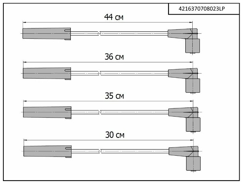 Комплект проводов высоковольтных ГАЗель-Бизнес Соболь Баргузин с двиг УМЗ-4216 (Евро-4 выпуск до 092011) с ГБО CARGEN