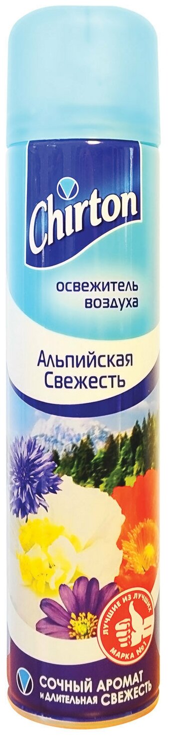 Освежитель воздуха аэрозольный 300 мл, CHIRTON (Чиртон), "Альпийская свежесть" - 1 шт.