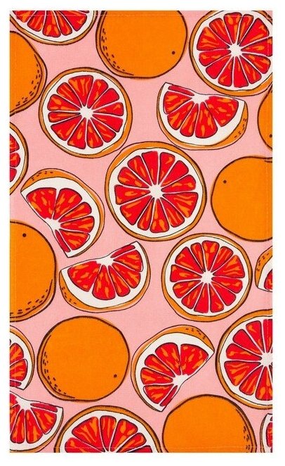 Полотенце кухонное Доляна Grapefruit 35х60 см, 100% хл, 160г/м2 - фотография № 1