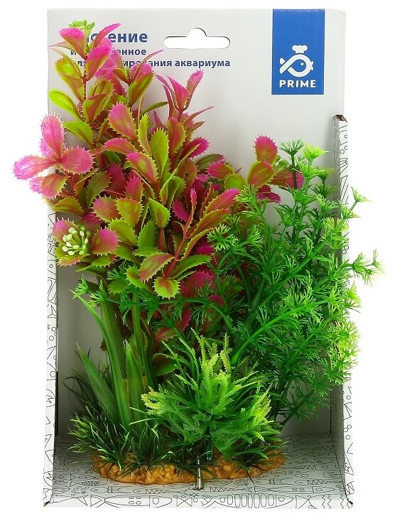 Композиция из пластиковых растений для аквариума Prime PR-60204 20 см (1 шт)
