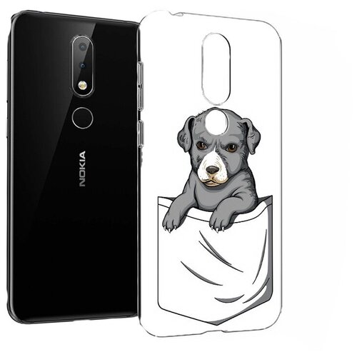 Чехол задняя-панель-накладка-бампер MyPads собачка в кармане для Nokia X6/Nokia 6.1 Plus противоударный чехол mypads собачка в кармане для nokia g11 plus задняя панель накладка бампер