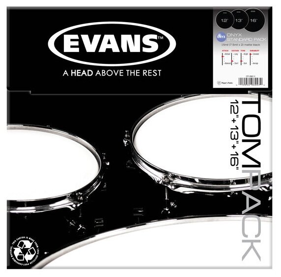 ETP-ONX2-S Onyx Coated Standard Набор пластика для том барабана (12", 13", 16"), Evans