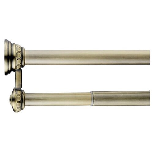 Карниз двойной для ванной 1035-1850мм Bronze ELGHANSA Monterno CD-2-Bronze (с кольцами 12шт.).