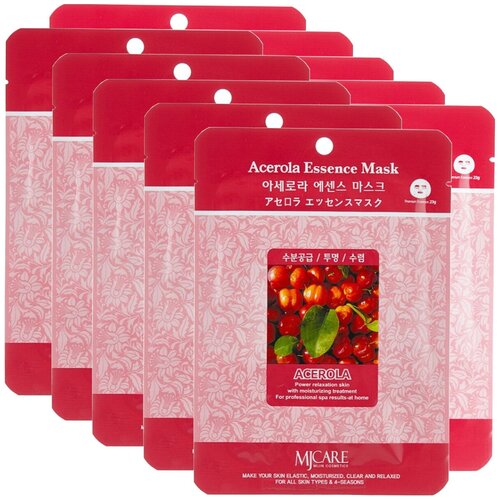 Маска тканевая с экстрактом ацеролы Mijin Acerola Essence Mask, 10 шт