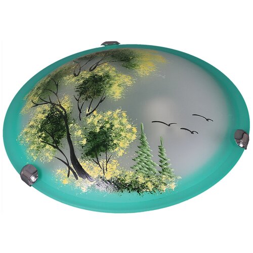 Настенно-потолочный светильник E27 Пейзаж зел. (300) НПБ 01-2х60-001