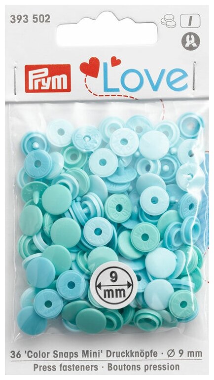 Серия Prym Love - Набор кнопок Color Snaps Mini, диаметр 9мм, Prym, 393502