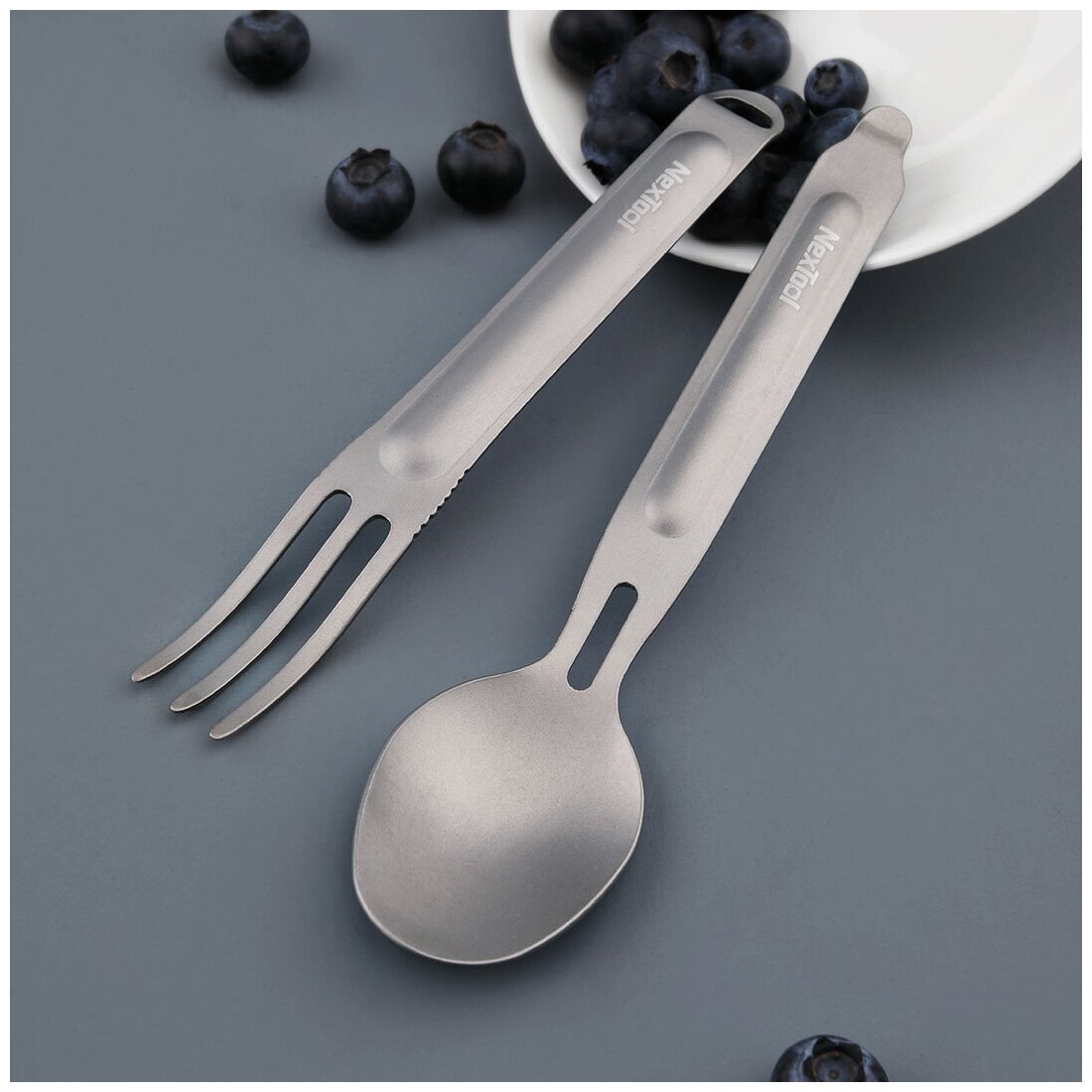 Походный набор столовых приборов Xiaomi NexTool Titanium Cutlery Set (NE0124) - фото №7