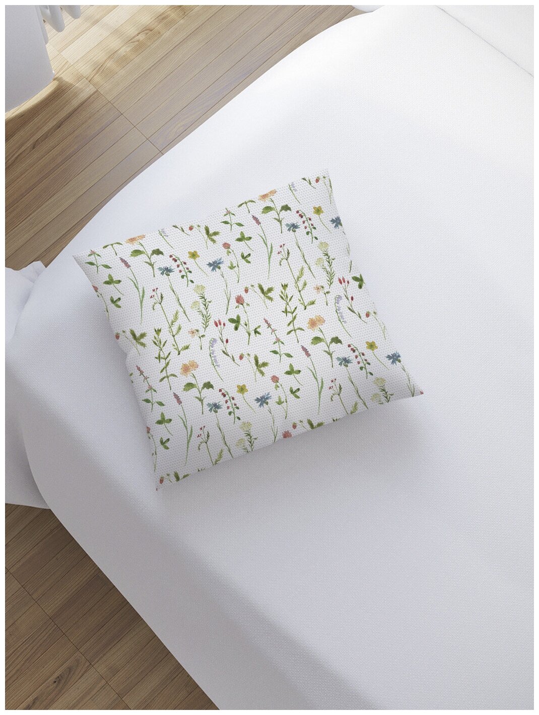 Наволочка декоративная на молнии, чехол на подушку JoyArty "Цветочная ботаника" 45х45 см