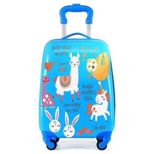 детские чемоданы magio чемодан детский четырехколесный сказочные звери гол Чемодан Magio, ручная кладь, 30х46х20 см, 1.9 кг, голубой