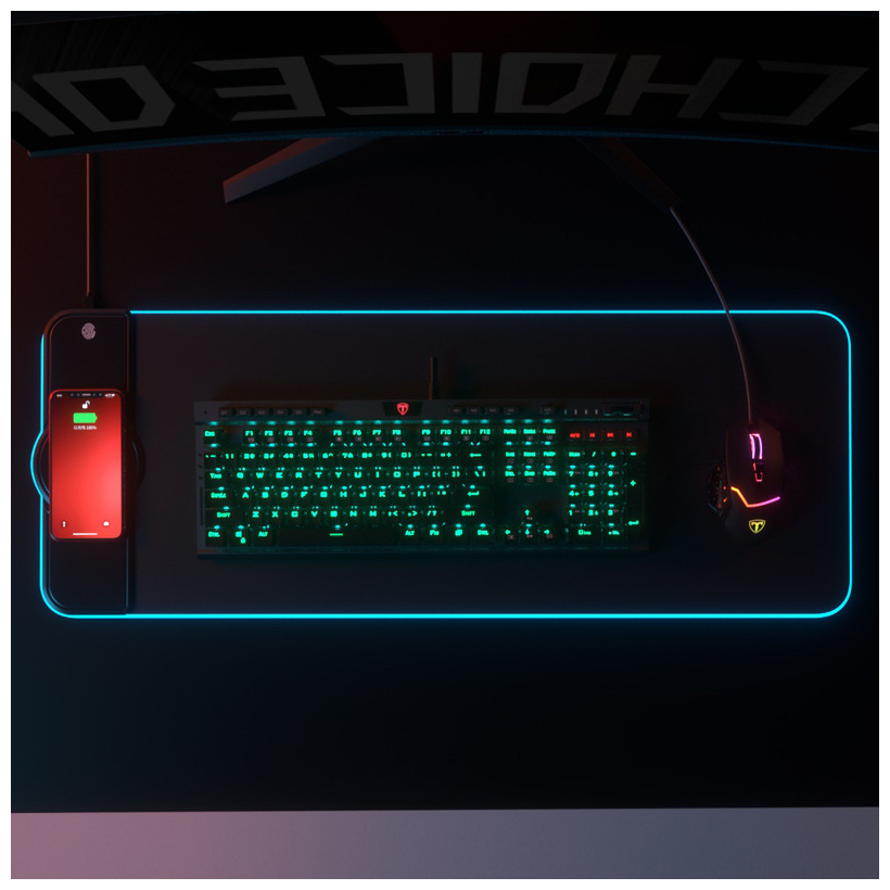 Ковер для ПК с Беспроводной зарядкой 15 W 800x300mm RGB