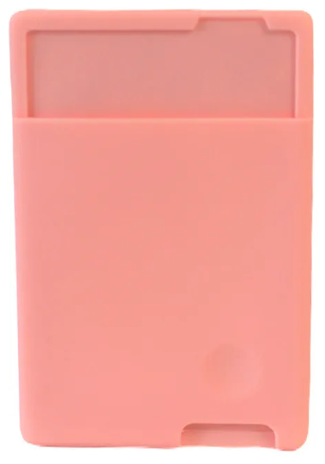 Чехол бумажник для телефона силиконовый розовый / картхолдер самоклеящийся
