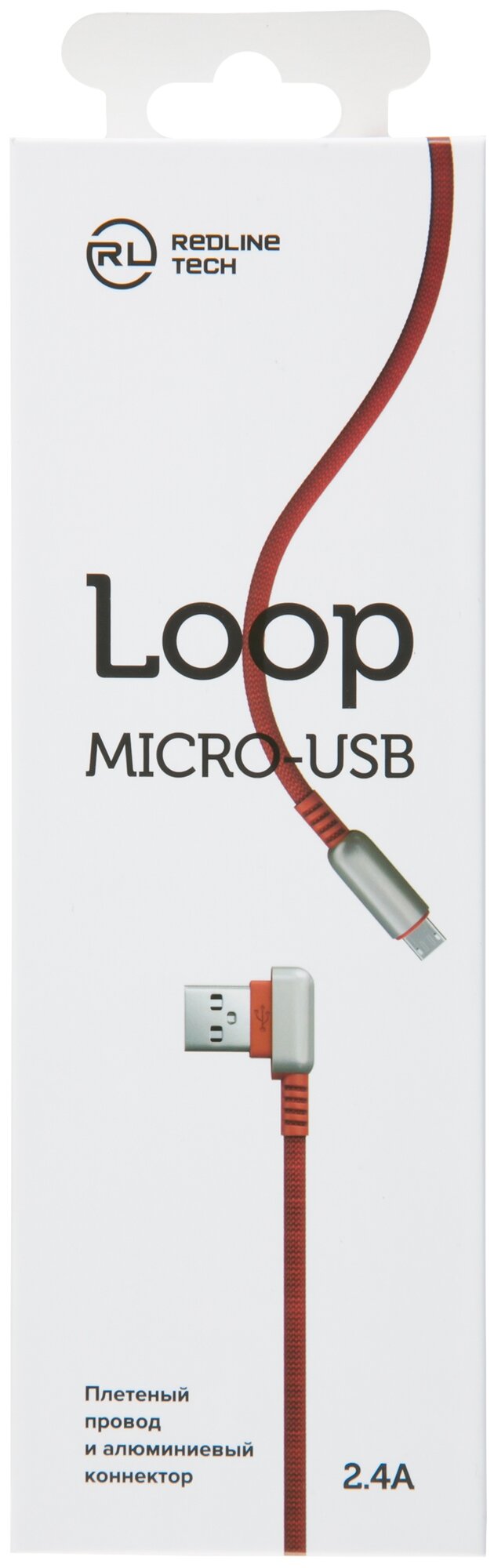 Дата-Кабель Red Line Loop USB - Micro USB красный - фотография № 3