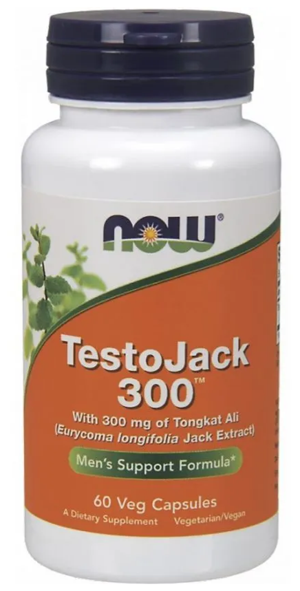 NOW Foods TestoJack 300, 60 вегетарианских капсул, натуральный тестостероновый бустер для мужчин.