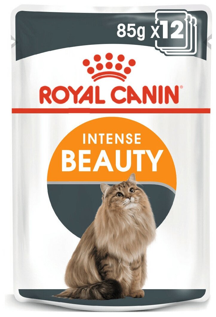 Royal Canin Intense Beauty Care Консервированный корм для кошек - Красивая шерсть, кусочки в соусе, 12 x 85 г - фотография № 2