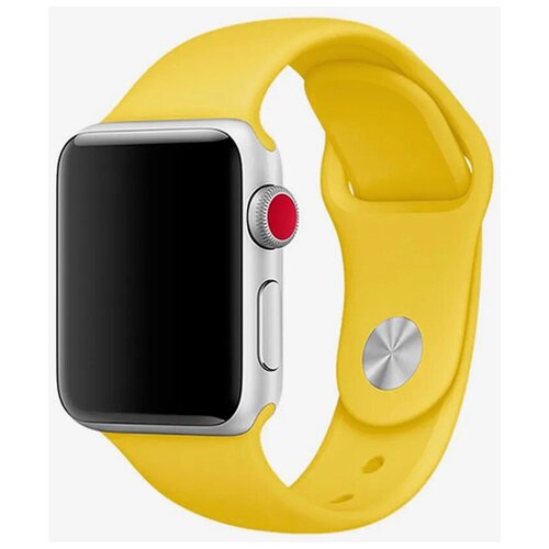 Cиликоновый ремешок для Apple Watch Series 1-8 - 38/40/41 мм (эпл вотч), желтый