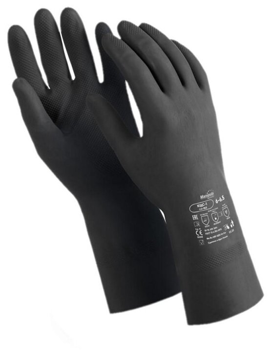 Перчатки защитные латекс,черный Manipula КЩС-1 (L-U-03/CG-942) р.10. 1425103 - фотография № 5