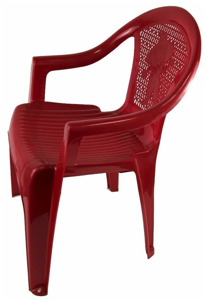 Стул кресло детское Незнайка 53*38*35см, пластик, красный - фотография № 4