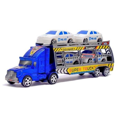 фото Грузовик инерционный «автовоз», с машинками, цвета микс, в пакете no brand