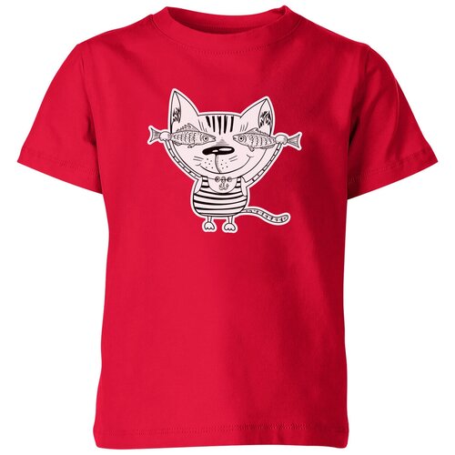 Футболка Us Basic, размер 10, красный мужская футболка кот рыбак l белый