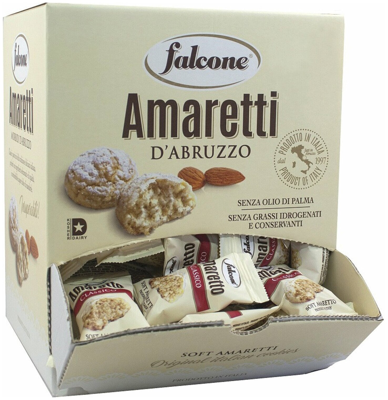 Печенье миндальное "Amaretti", италия, 100 штук по 10 г в коробке Office-box 1 кг, FALCONE, MC-00014395