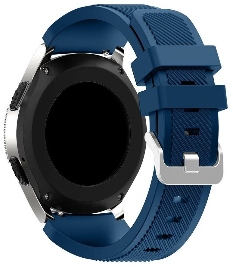 Силиконовый ремешок Twill Texture для часов Samsung Galaxy Watch 46 мм - синий