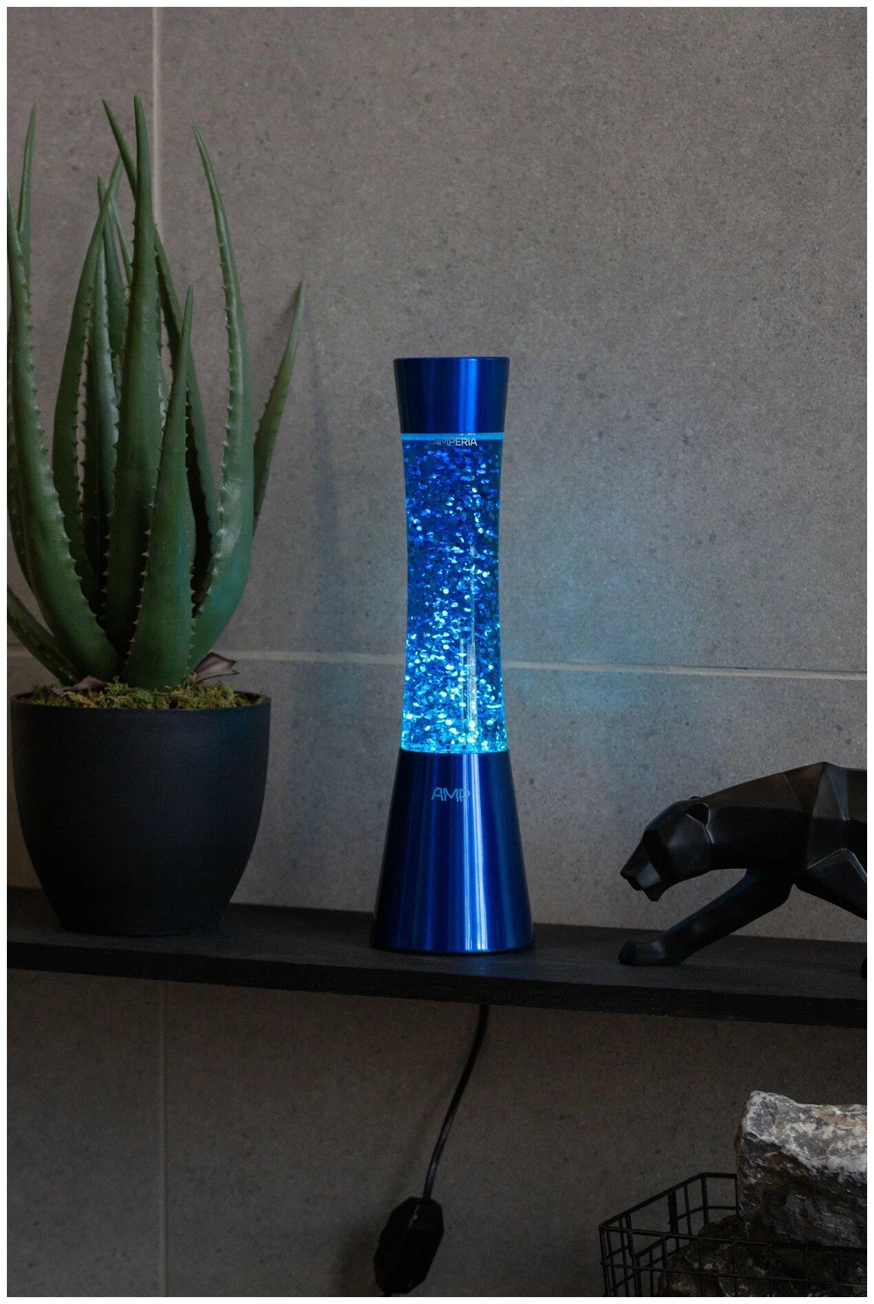 Лава лампа Amperia Grace Сияние Синее (39 см) - фотография № 3