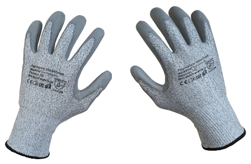 Перчатки для защиты от порезов DY110DG-PU-10, размер 10 SCAFFA (HPPE) - фотография № 2