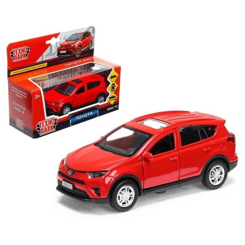 Машина металлическая toyota rav 4, 12 см, открывающиеся двери, инерционная, цвет красный машина металлическая инерционная bmw x5 для девочек 12 см цвет красный