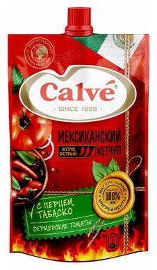 "Calve", кетчуп "Мексиканский" с перцем табаско, по 350 г