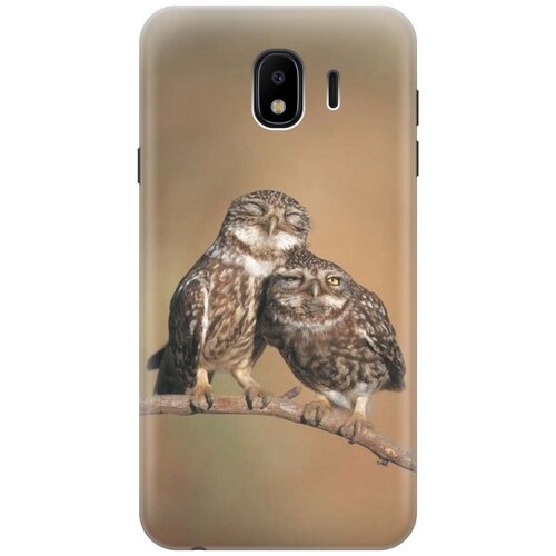 фото Gosso ультратонкий силиконовый чехол-накладка для samsung galaxy j4 (2018) с принтом "пара совушек"