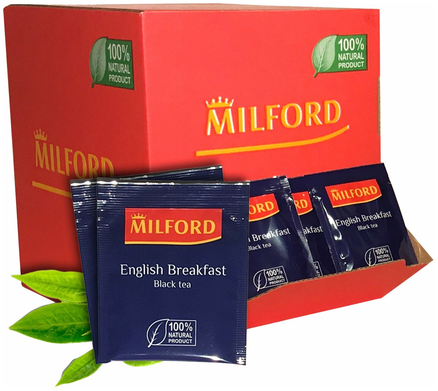 Чай MILFORD "English Breakfast" черный, 200 пакетиков в конвертах по 1,75 г, 6990 РК