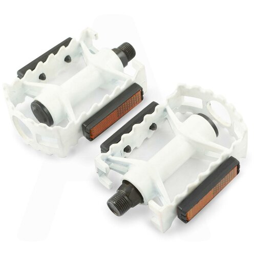 фото Педали велосипедные мтв (с катафотами, металл, белые) ds нет бренда