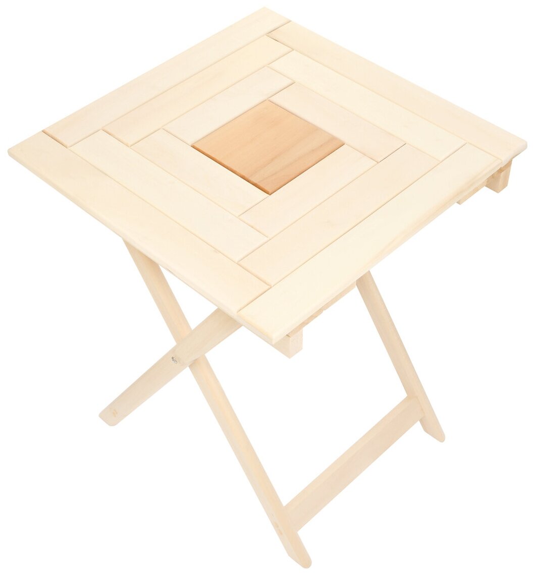Стол KETT-UP ECO HOLIDAY 60*60см, KU325, фигурный, раскладной, деревянный, без покрытия, натуральный - фотография № 4
