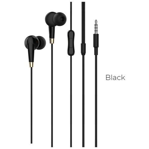 Проводные наушники HOCO M58 Amazing Jack 35mm 12 м черный контроллер с микрофоном 55000₽