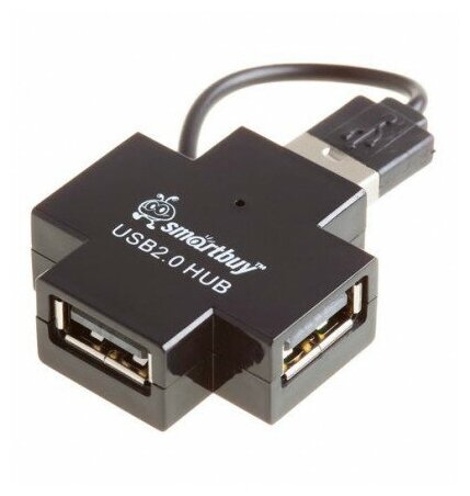 USB 2.0 Хаб Smartbuy 6900, 4 порта, (SBHA-6900-K), черный