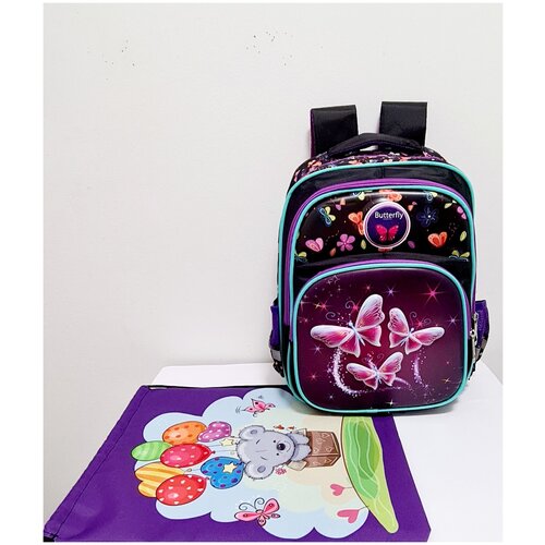 Рюкзак школьный для девочек + сумка для сменной обуви в подарок