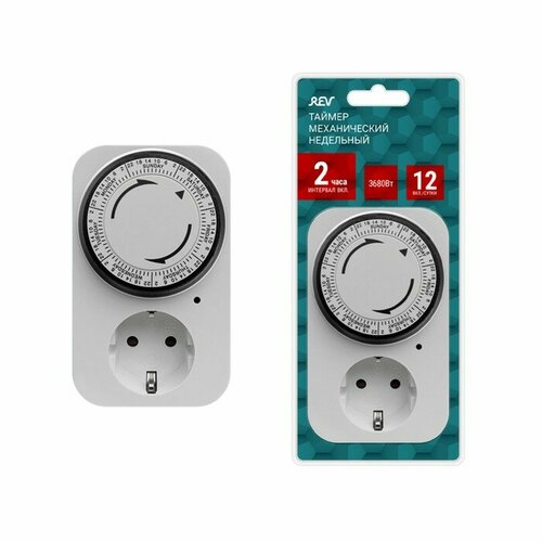 Duwi Таймер механический Премиум недельный 3680Вт интервал 120мин 12 вклсутки белый 0516 5904₽