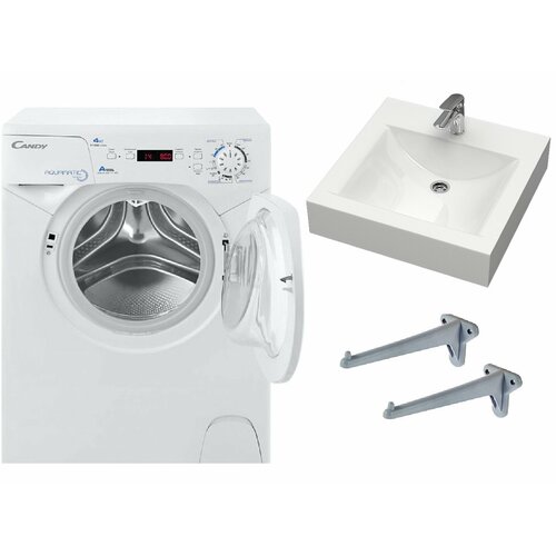 Мини стиральная машина под раковину Candy Aquamatic Tempo AQUA 2D1140-07 с раковиной Ирен V57 над стиральной машиной 3455000₽
