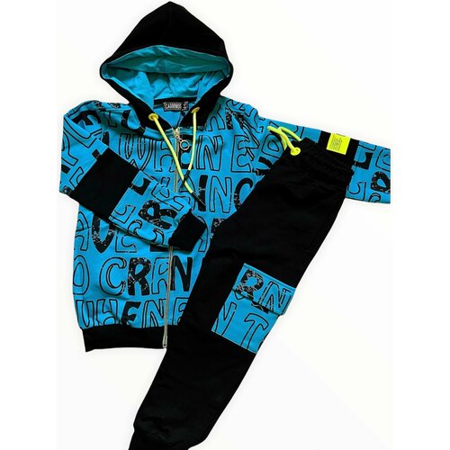 Комплект одежды , олимпийка и брюки, размер 110, синий, черный