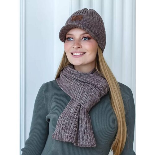 Шапка FOMAS, размер 56-58, коричневый коралловая флисовая зимняя шапка облегающие шапки женская шапка шарф теплые ветрозащитные толстые шерстяные вязаные шапки для женщин д
