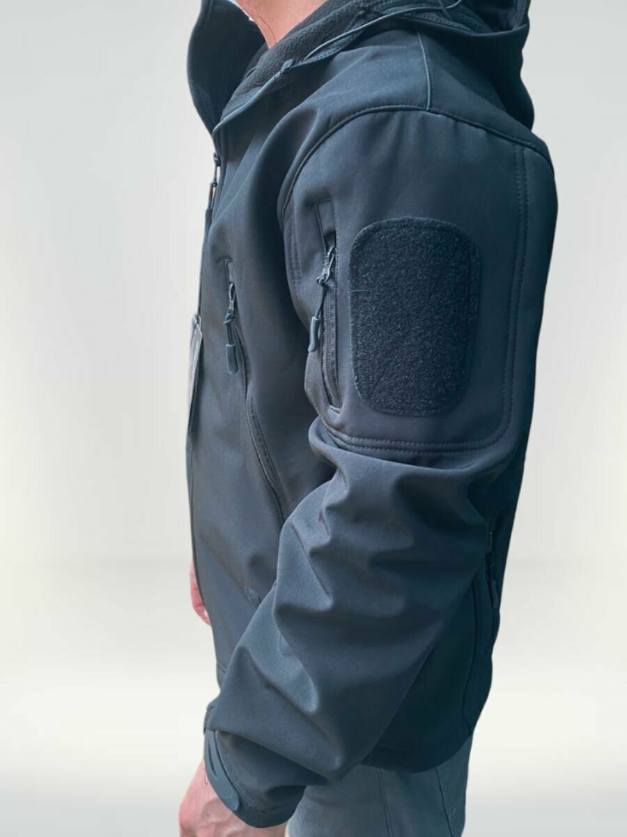Куртка тактическая Софтшелл Softshell с капюшоном, 46 размер