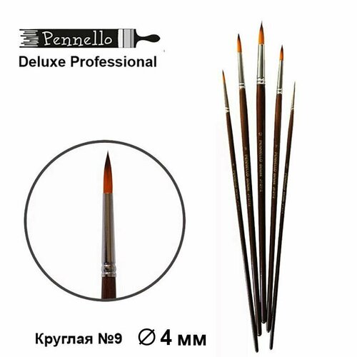 Кисть профессиональная, художественная Pennello DELUXE круглая, синтетика
