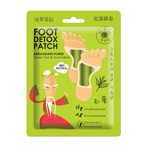 MI-RI-NE Патчи-детокс для ног с зеленым чаем, 16 г детокс патчи для ног mi ri ne с зелёным чаем 16 г