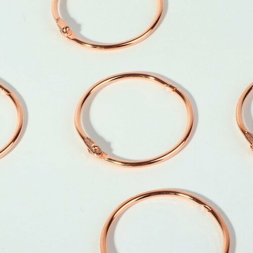 Кольцо для карниза, разъёмное, d = 35/38 мм, 10 шт, цвет розовое золото