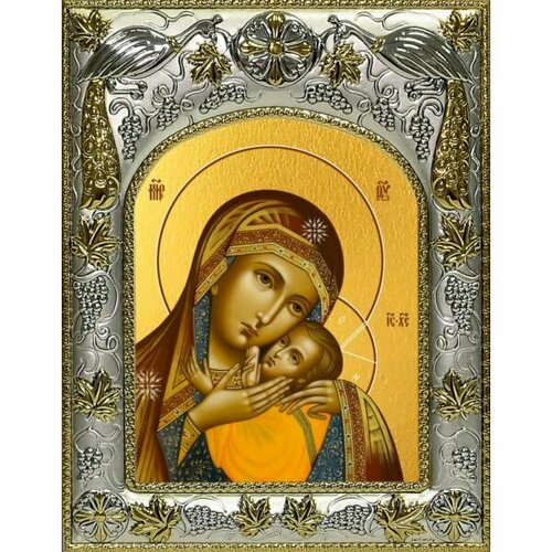 Икона Божьей Матери Корсунская 14x18 в серебряном окладе, арт вк-2978