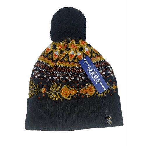 фото Шапка jess, размер универсальный, желтый, черный