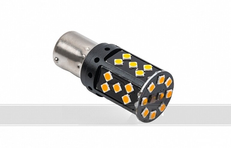 Светодиодная лампа автомобильная GNX PY21W автолампа LED оранжевая canbus лампочка 1 шт