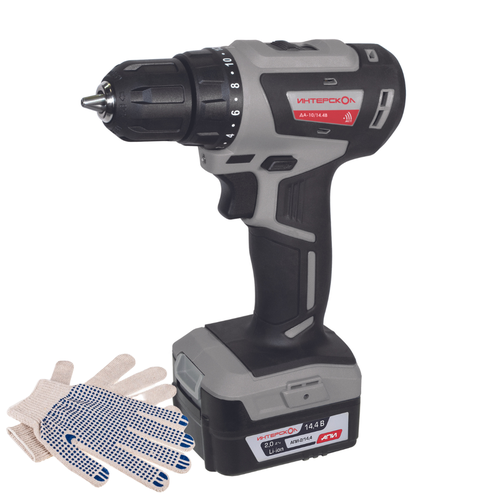 Аккумуляторный шуруповерт Интерскол Li-ion ДА-10144В 38 минимаксрабочие перчатки 1017600₽